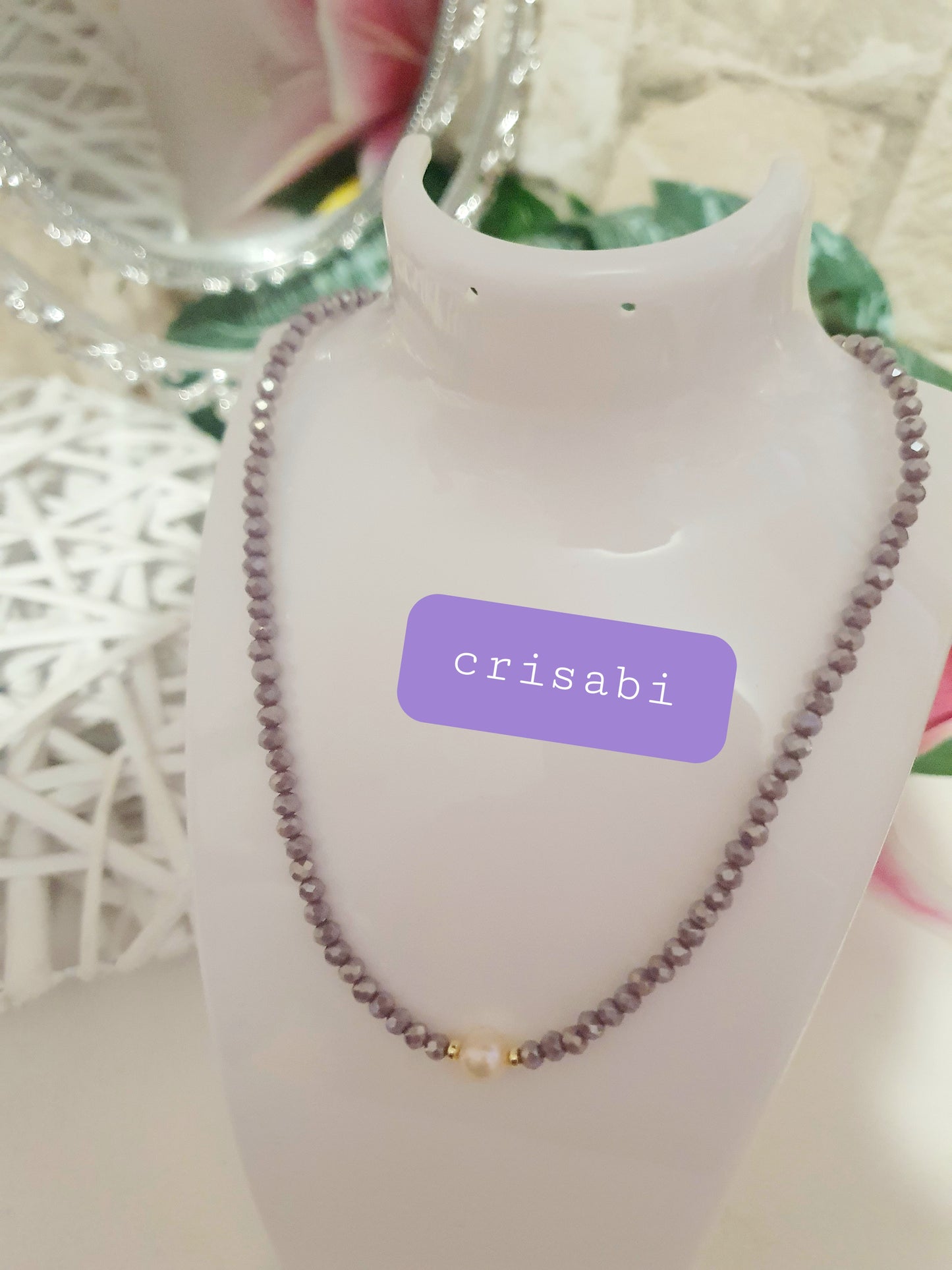 Set Halskette mit Armband Perlen verschidenen Farben Handmade