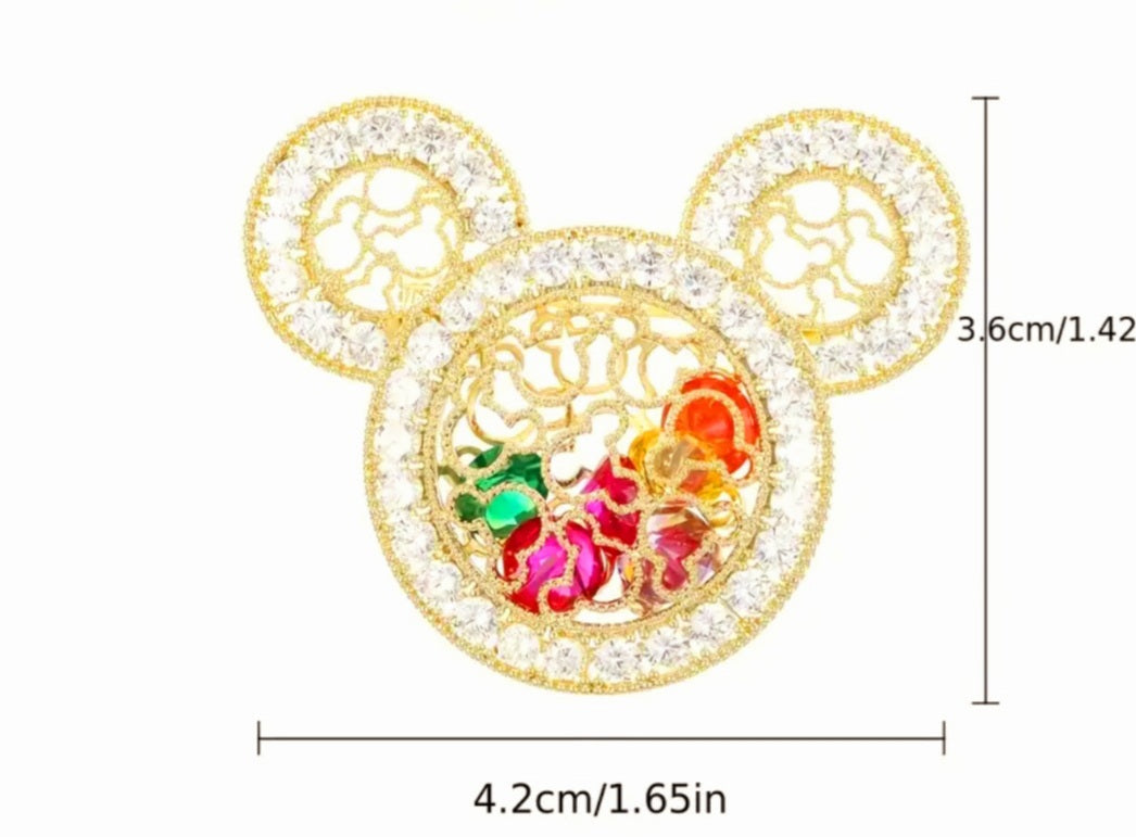 Brosche mit Perlen kristall Blumen Mickey Minnie Mouse verschidenen Modellen