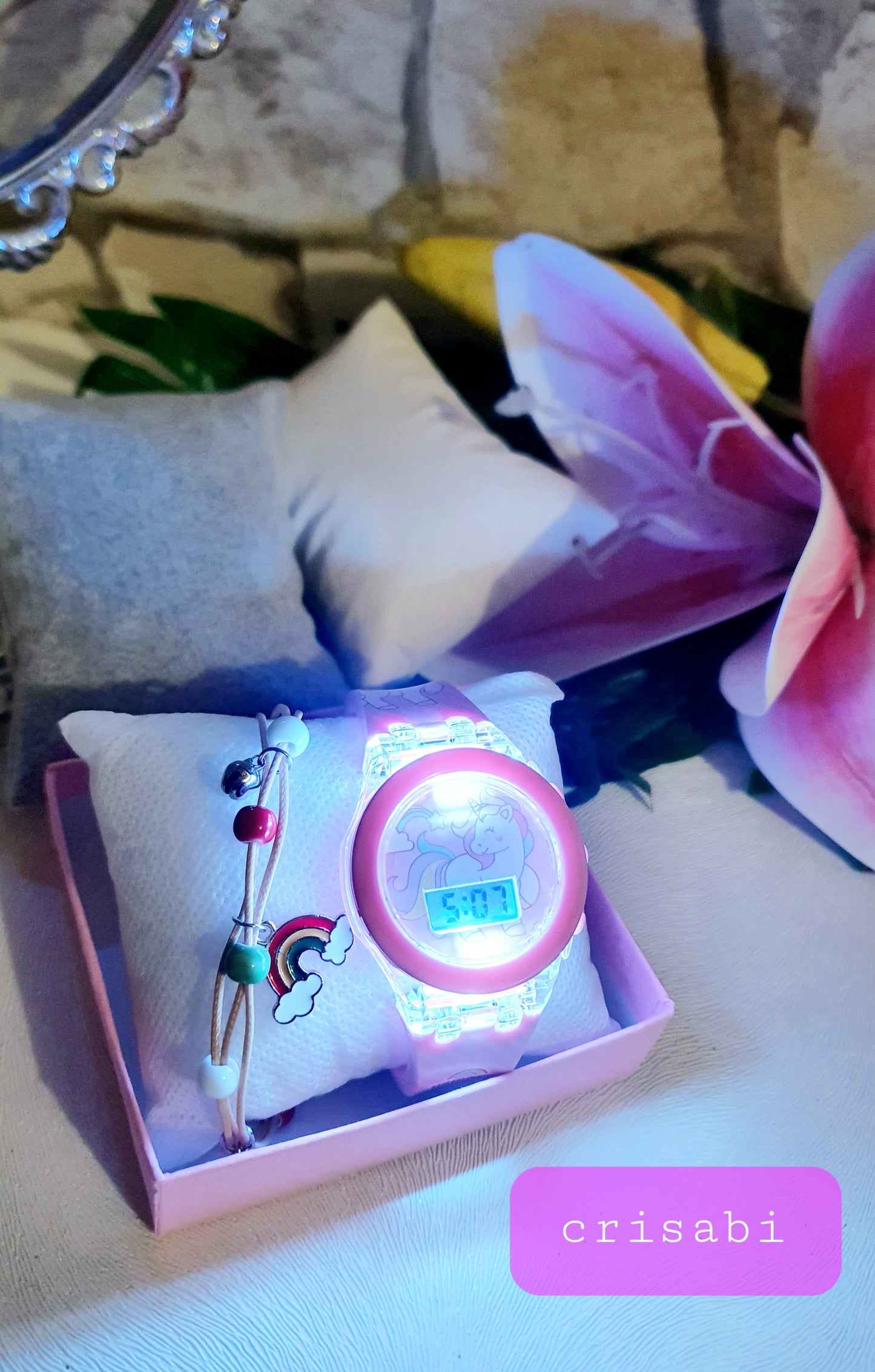 Unicorn Einhorn LED Uhr Elektronik Mädchen Damen Regenbogen 🌈