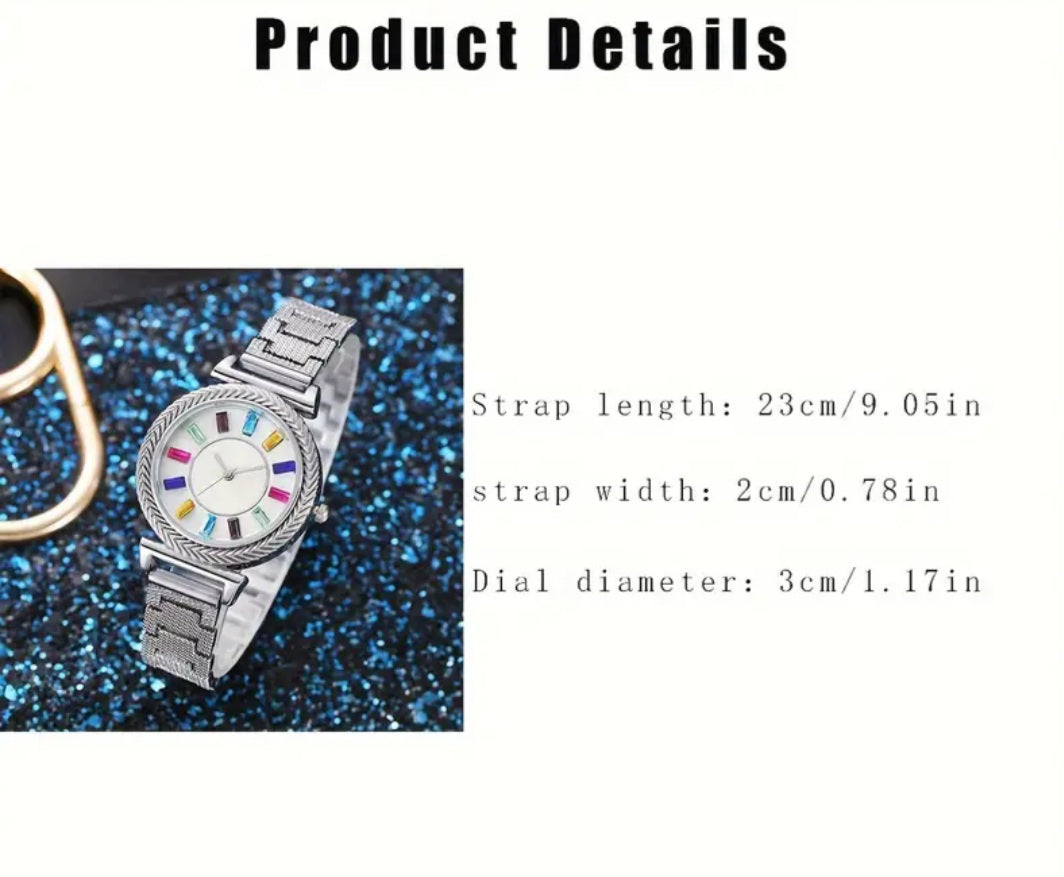 Frauen Uhr Luxus Quarz Uhr Farbblock Analog Kleid Armbanduhr