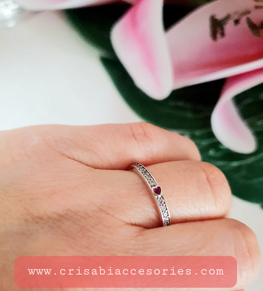 Pandora Ring kleine Rote Herz Zirkonia ❤Valentinstag Geschenk